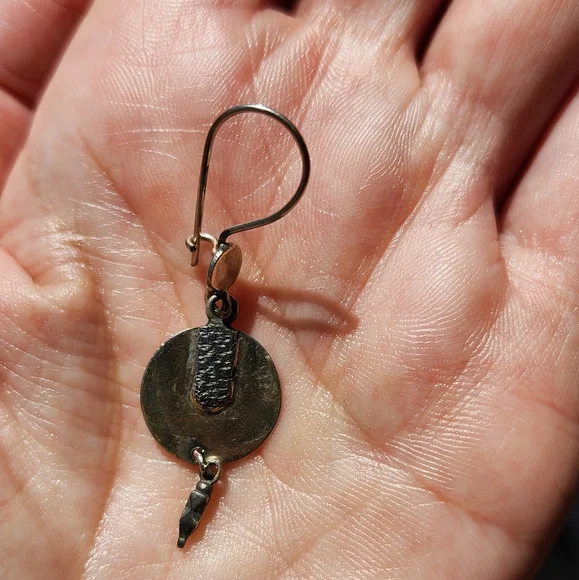 Set of handmade sterling silver drop earrings made in Turkey - Picture 7 of 7